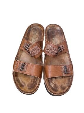 Naot Women's Leather Double-Strap Summer Sandals Brown 39